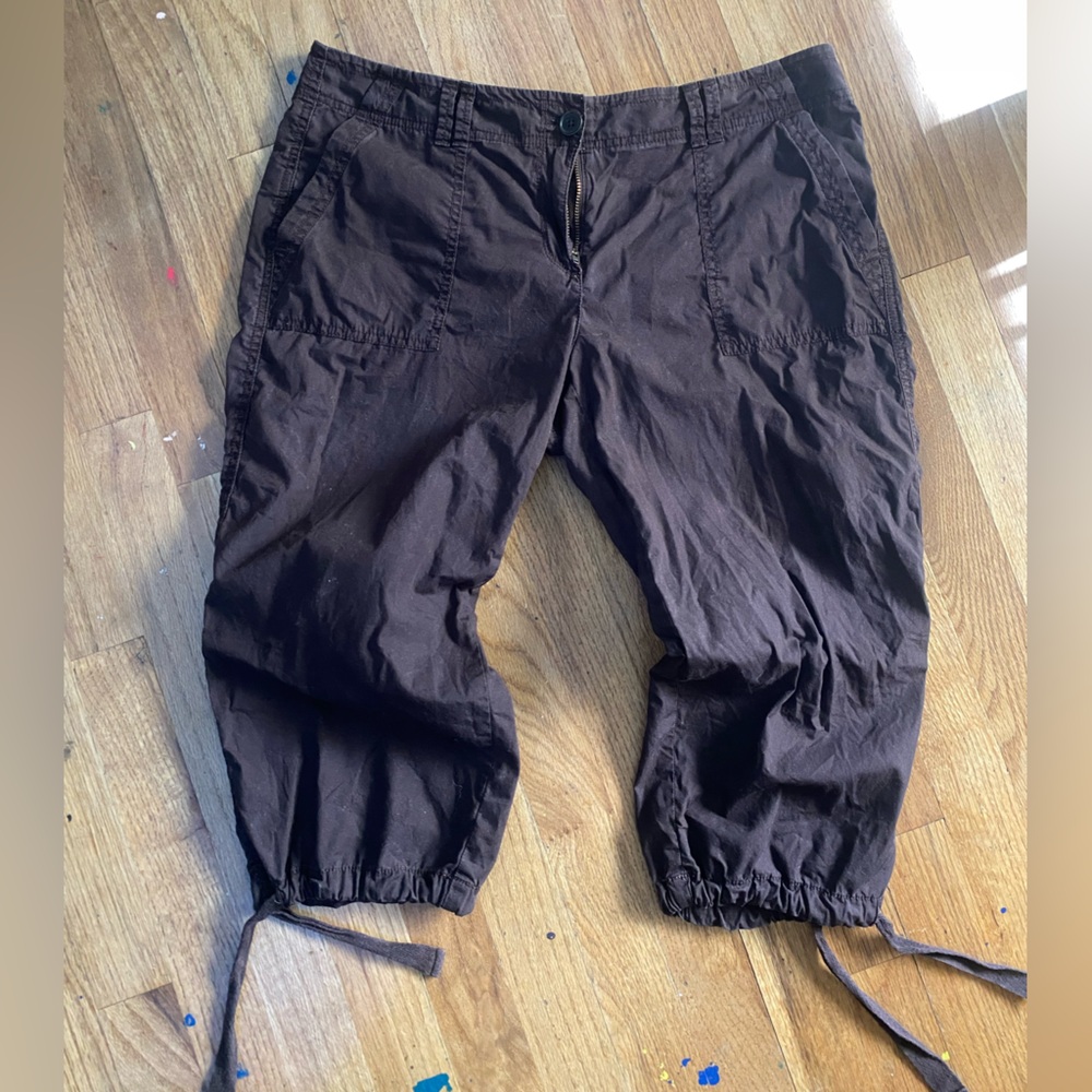 Y2K cargo brown capri pants